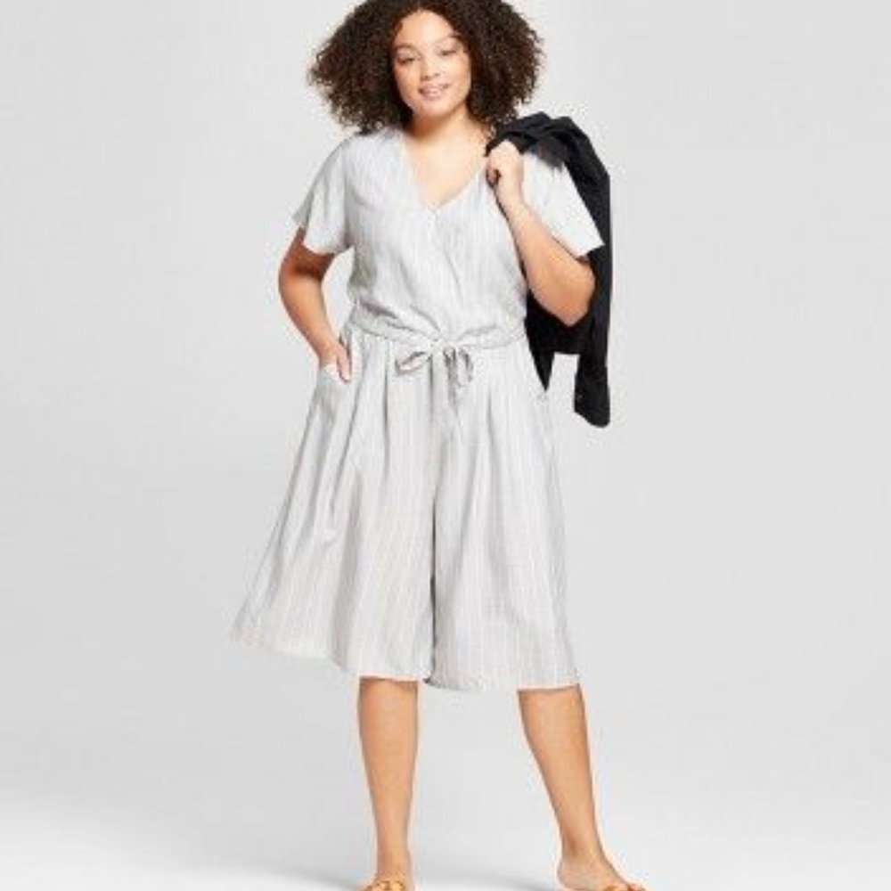 NWT A New Day Gray White Jumpsuit Romper 4X